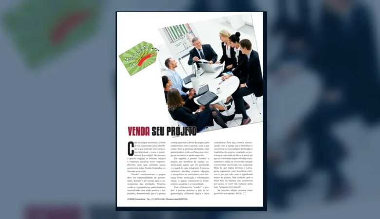 Capa do artigo do acervo técnico da IMAM sobre vender o projeto
