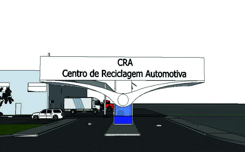 Ilustração do artigo sobre centro de reciclagem automotiva, do acervo técnico da IMAM (figura 1)