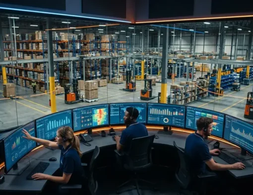 Painel de controle e monitoramento de SLA e indicadores logísticos em centro de distribuição